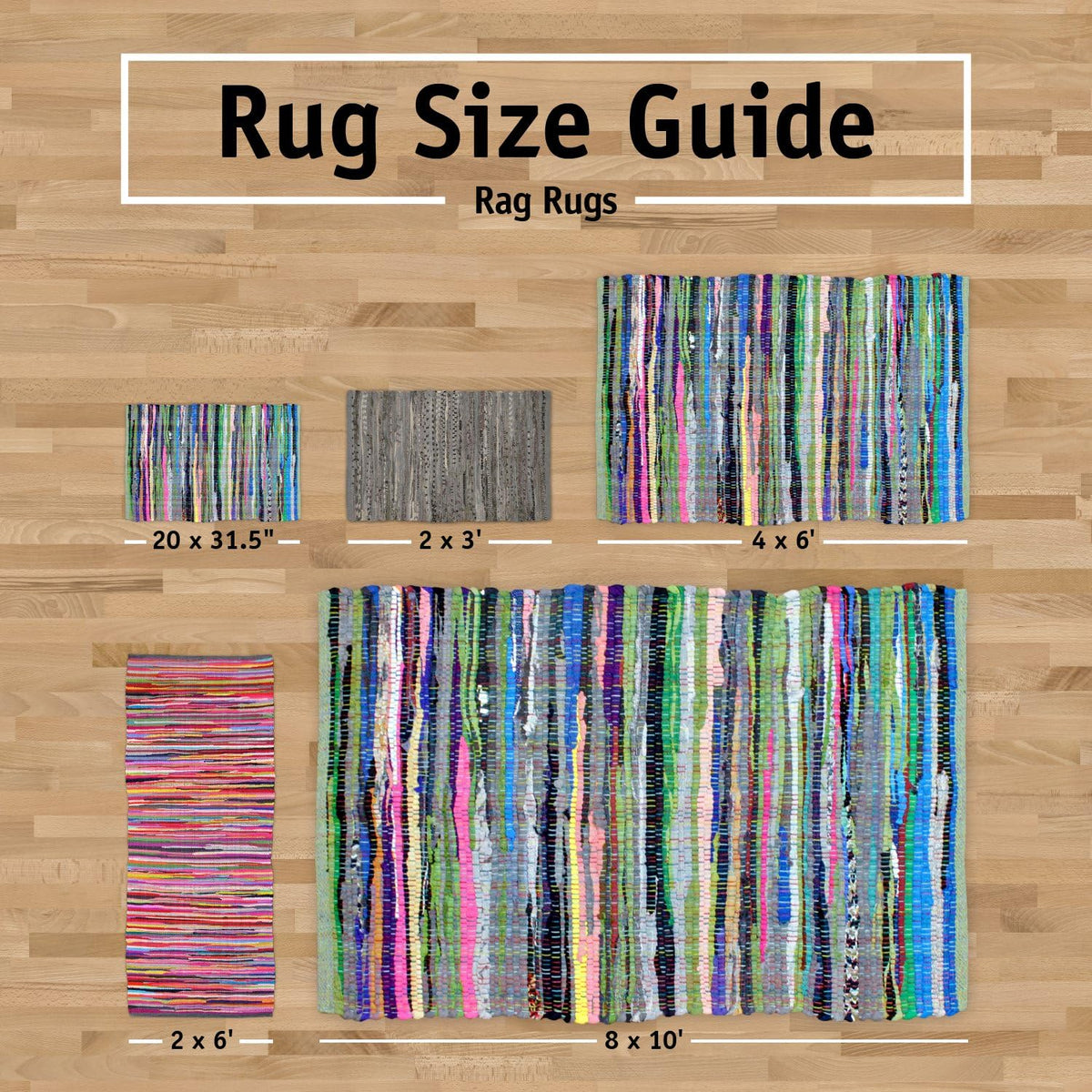 Chindi Home Collection Handwoven Multicolor Area Rag Run, 20x31.5, Mustard Yellow