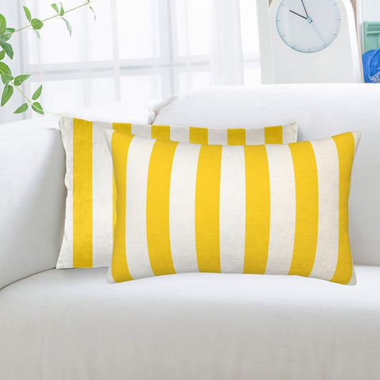 Lemon Yellow Stripes Standard Pillowcases Sets of 2, Ultra Soft Microfiber Plush Pillow Cases 20"X30" Comfort Decorative Throw Pillow Cover with Hidden Zipper for Bedroom, Sofa, Couch