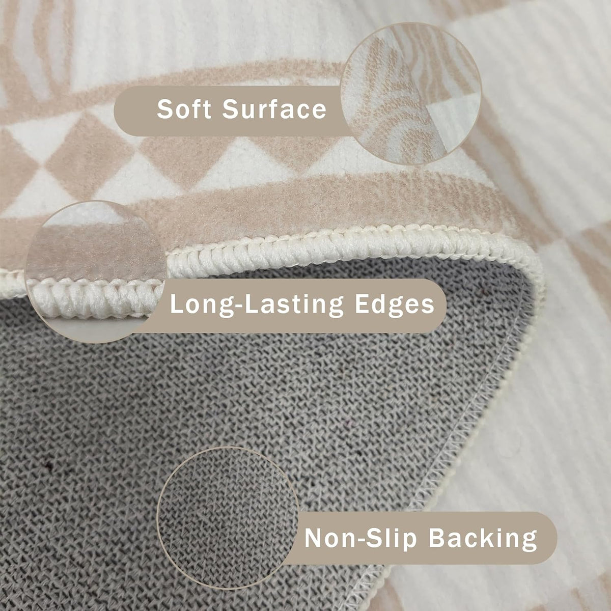 Checkered Rug 3.3x5Ft Zebra Stripe Hallway Entryway Entrance Carpet